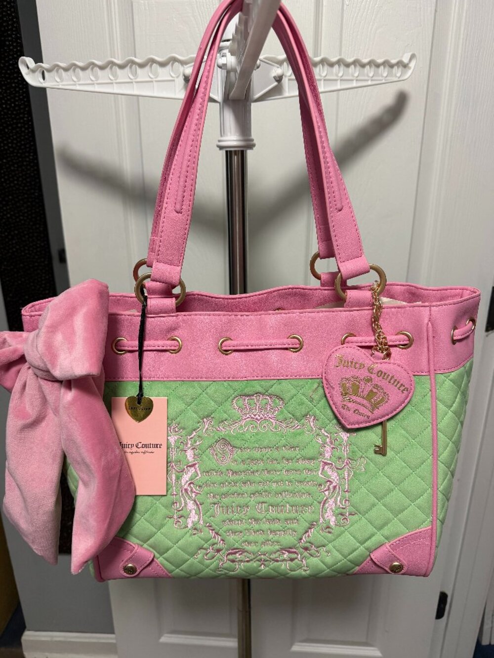 Juicy Couture Juicy Tale Retro Green Cherry Blossum Daydreamer Bag NWT